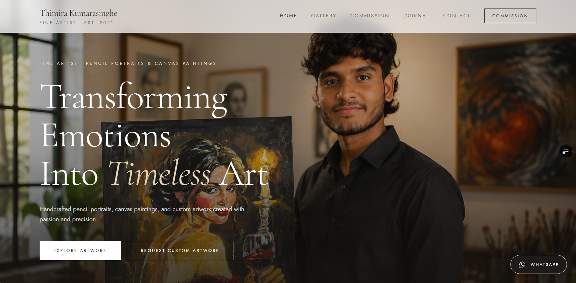 Screenshot preview of Artist Portfolio & Commission Platform